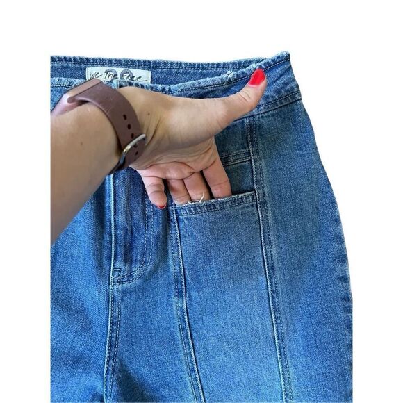 Free People Front Seam Flare Jeans size 29 Raw Hem Blue - Picture 8 of 10